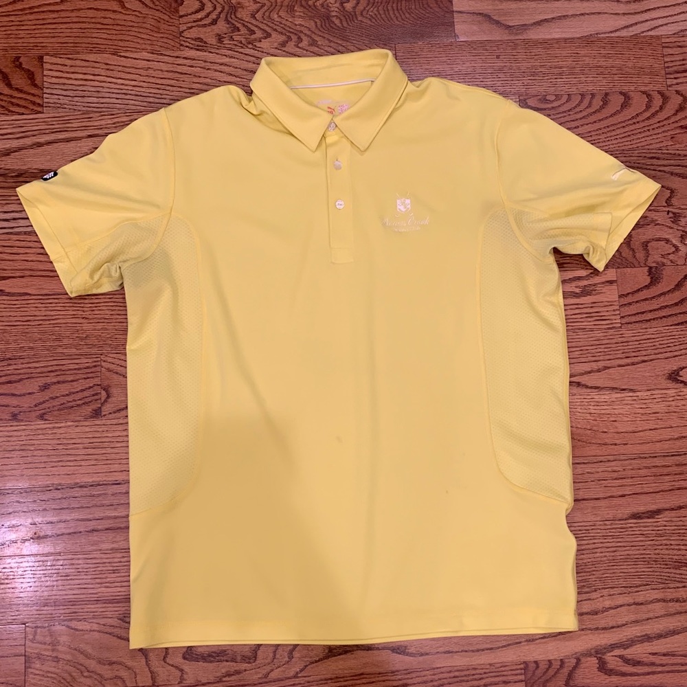 Men's Puma Golf Tech Polo - Yellow - Size Large